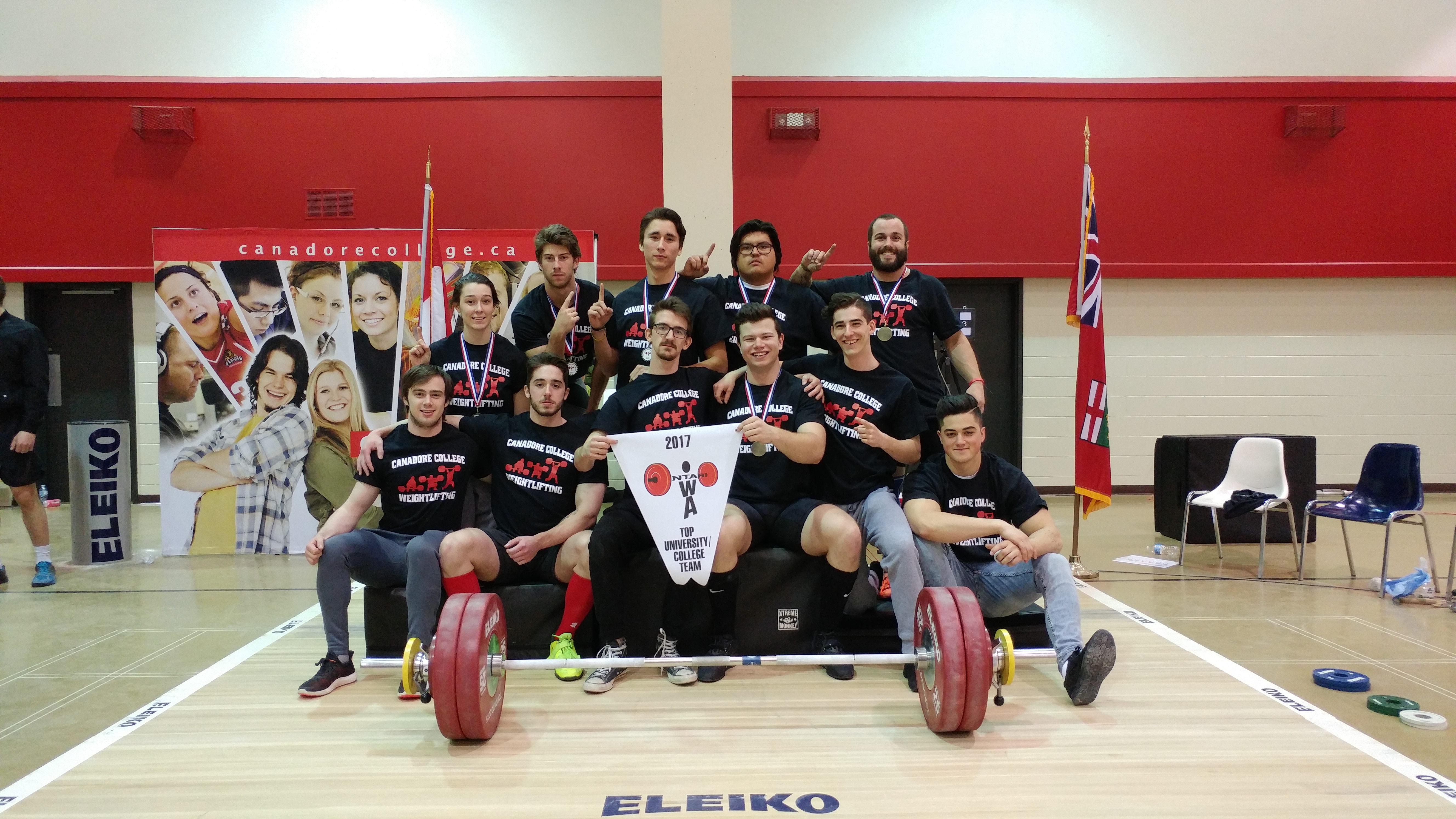 Group of weightlifting students